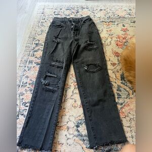 Pacsun black high rise straight leg jeans